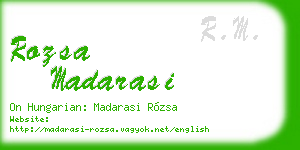rozsa madarasi business card