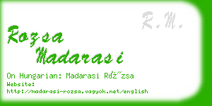 rozsa madarasi business card